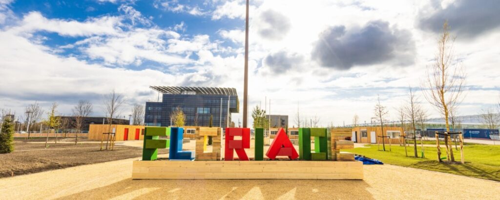 Entrance sign Floriade Exposition in Almere Amsterdam The Netherlands